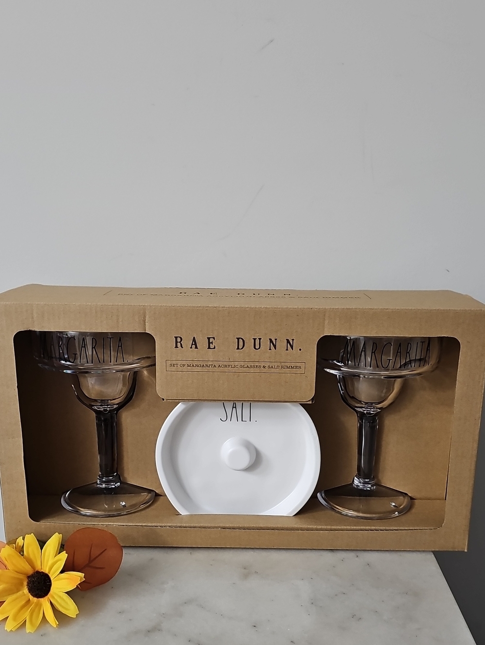 Rae Dunn Margarita Acrylic Glasses & Salt Rimmer Set